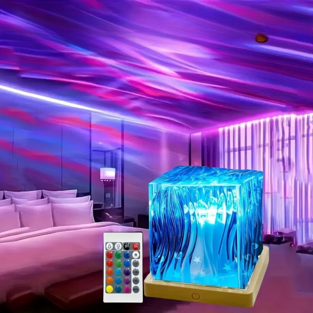 LED Tafellamp Kristal Aurora RGB Watergolven Sfeerverlichting