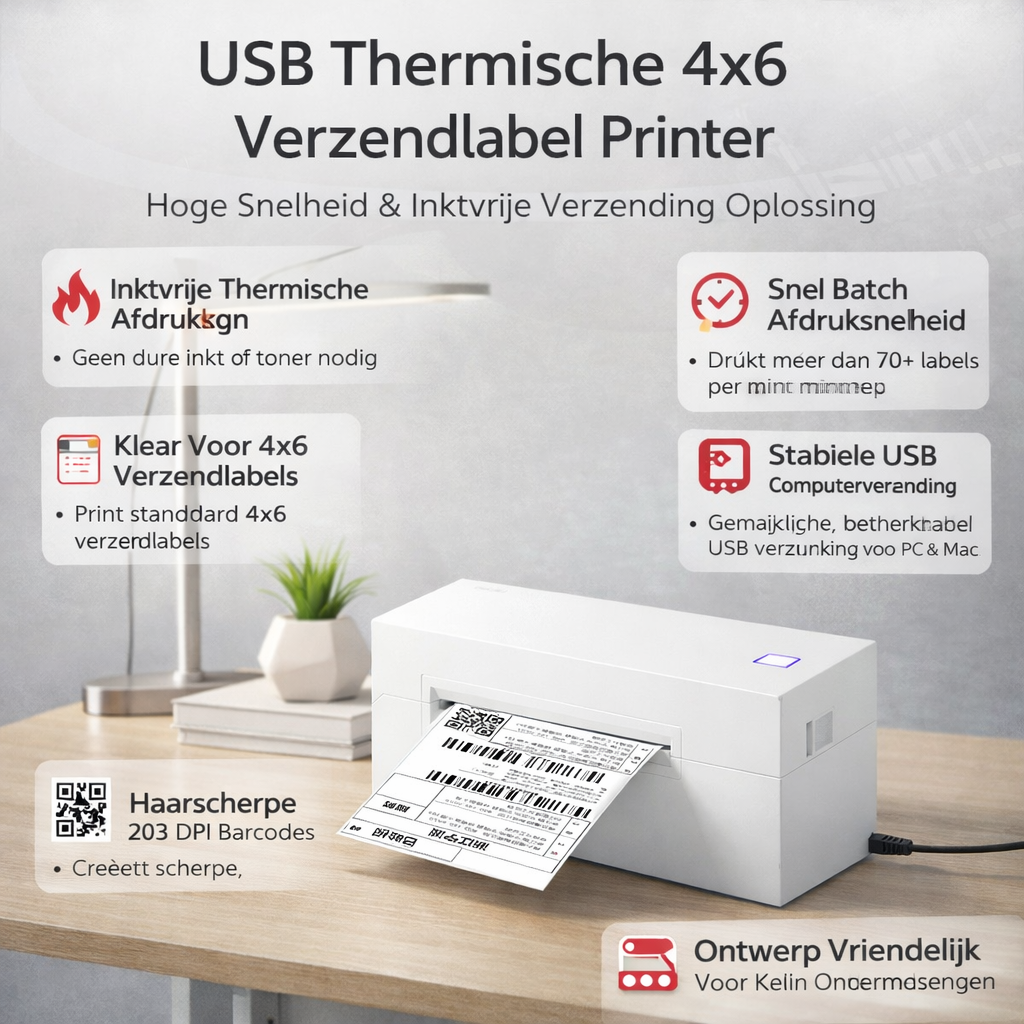 Labelprinter Thermisch USB Verzendlabels Printer
