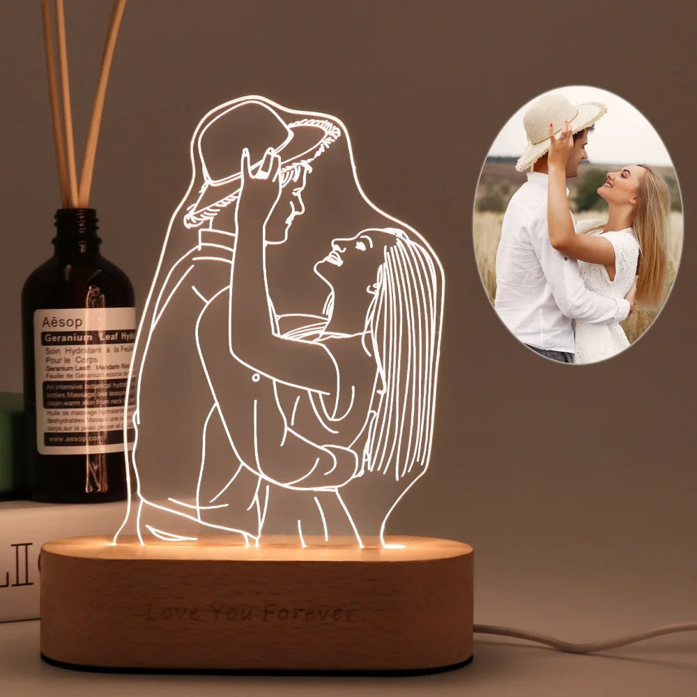 Led Lamp Acryl Foto Nachtlamp Romantisch Licht Decoratie