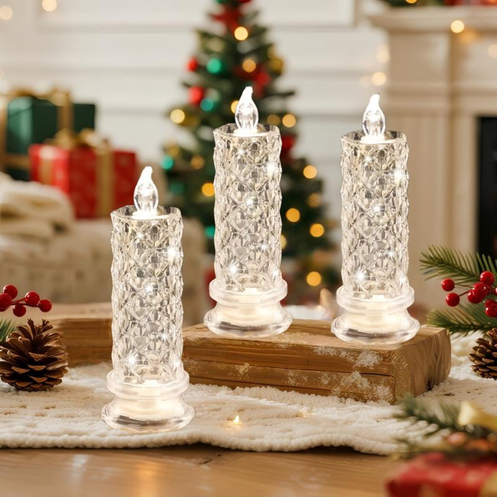 Ledkaarsen Kristal Decoratieve Tafellampen Warm Licht Binnen