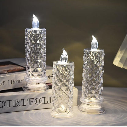 Ledkaarsen Kristal Decoratieve Tafellampen Warm Licht Binnen