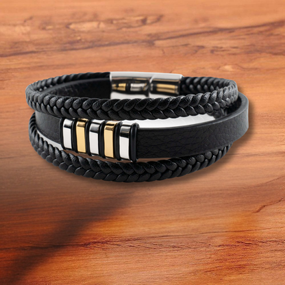 Leren Armband Heren Gevlochten RVS Magneetsluiting Stijlvol