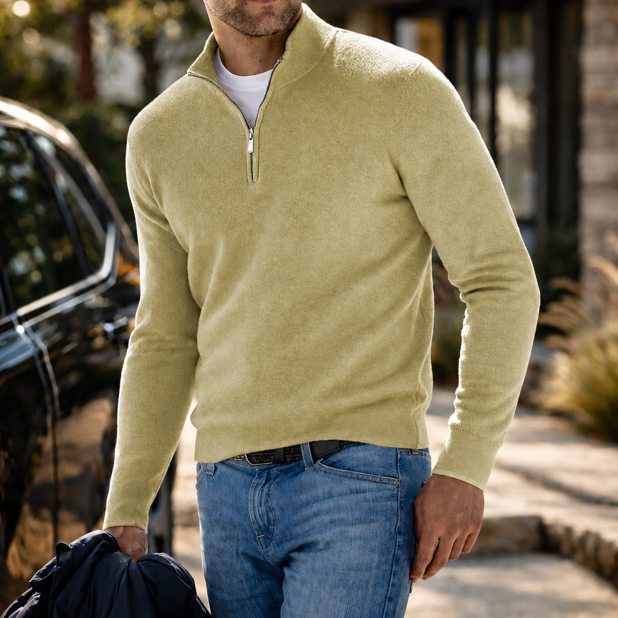 Heren Trui Cashmere Lange Mouw Klassiek Comfort Pullover