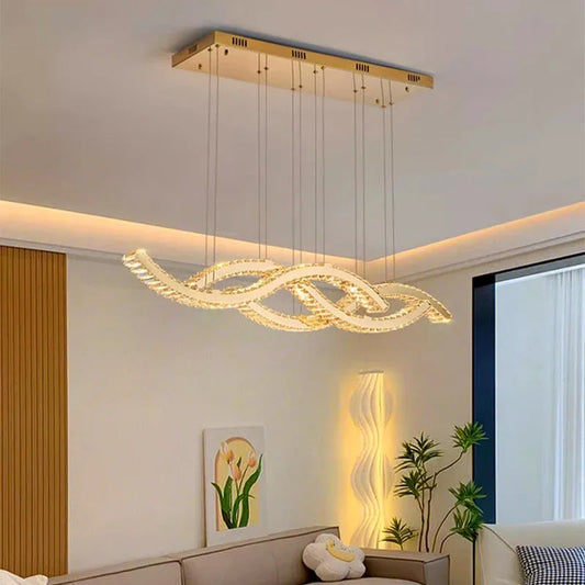 Luxe Kristallen Golfvormige Hanglamp
