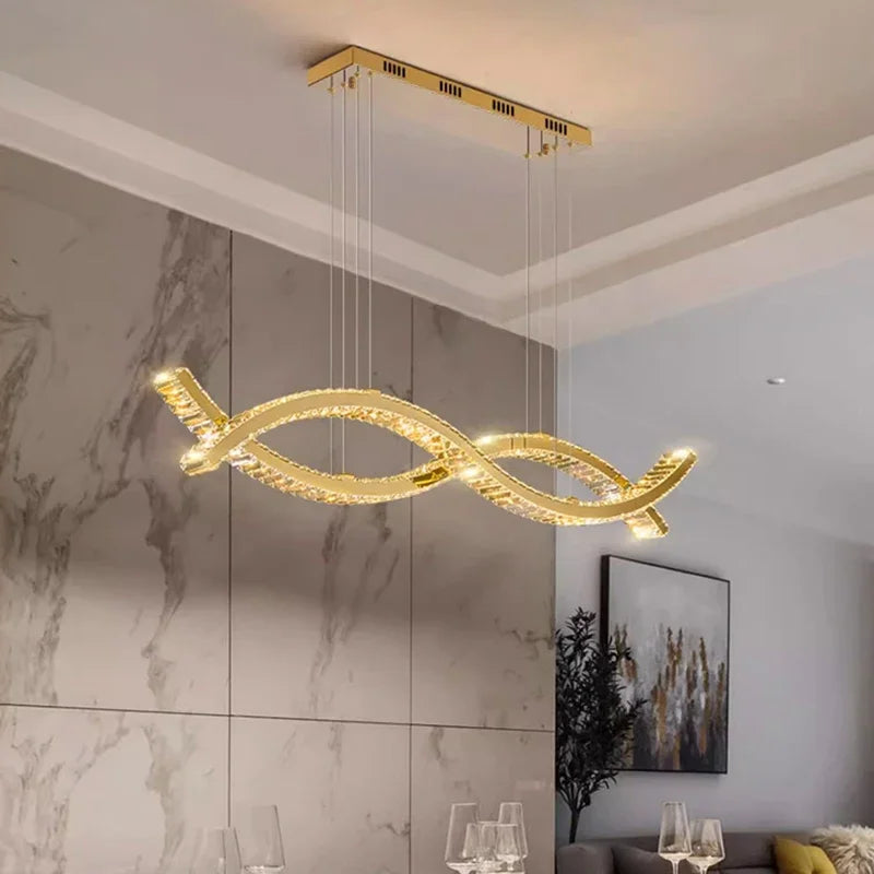 Luxe Kristallen Golfvormige Hanglamp