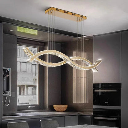 Luxe Kristallen Golfvormige Hanglamp