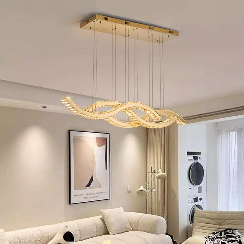 Luxe Kristallen Golfvormige Hanglamp