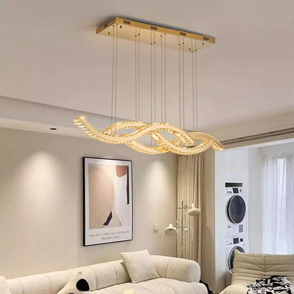 Luxe Kristallen Golfvormige Hanglamp