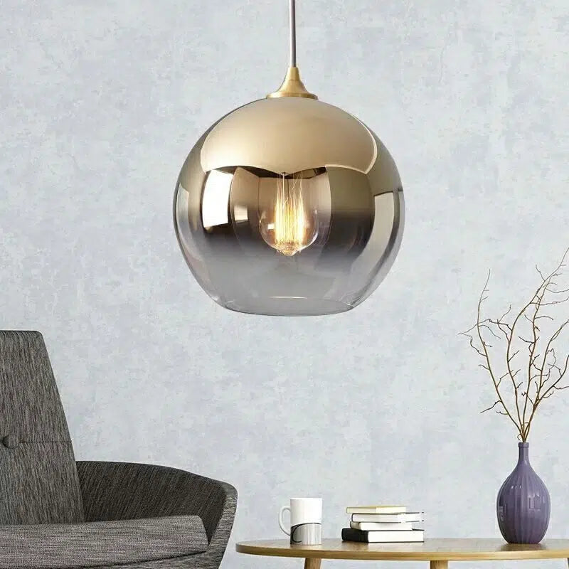 Glazen Hanglamp met Metallic Ombre Afwerking