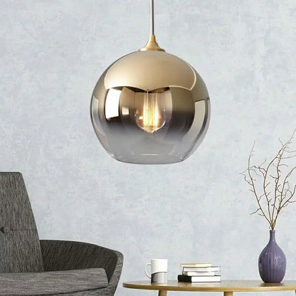 Glazen Hanglamp met Metallic Ombre Afwerking