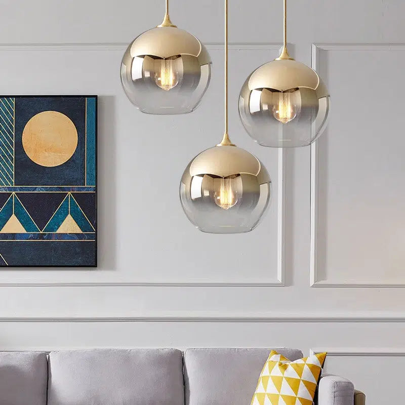 Glazen Hanglamp met Metallic Ombre Afwerking