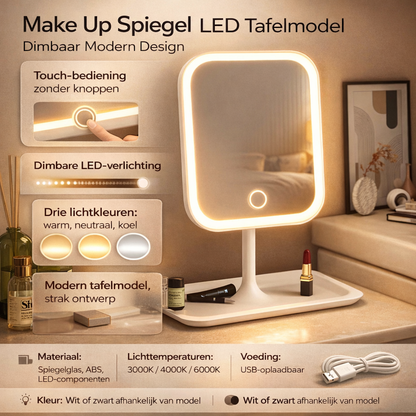 Make Up Spiegel LED Tafelmodel Dimbaar Modern Design