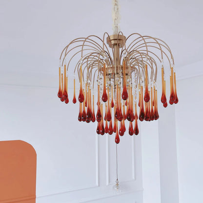 Teardrop Luxe Kristallen Waterval Messing Kroonluchter