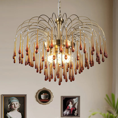 Teardrop Luxe Kristallen Waterval Messing Kroonluchter