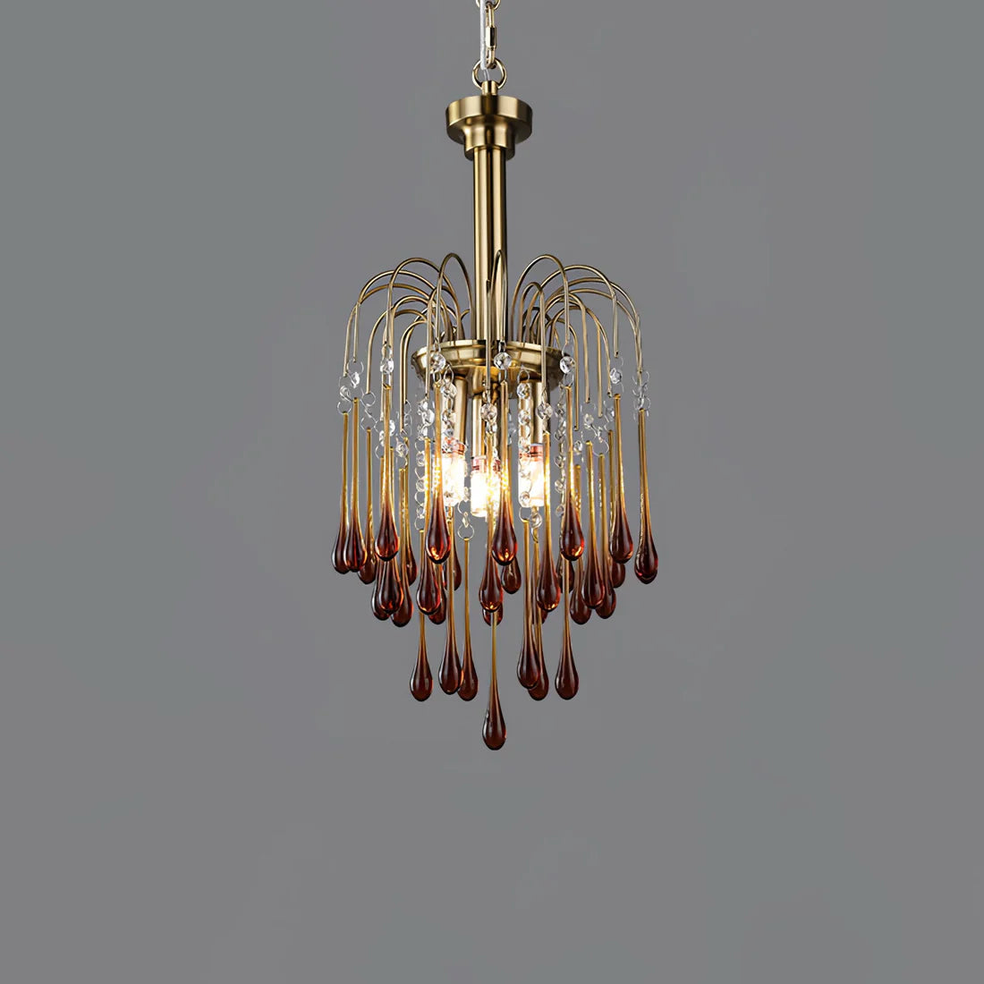 Teardrop Luxe Kristallen Waterval Messing Kroonluchter