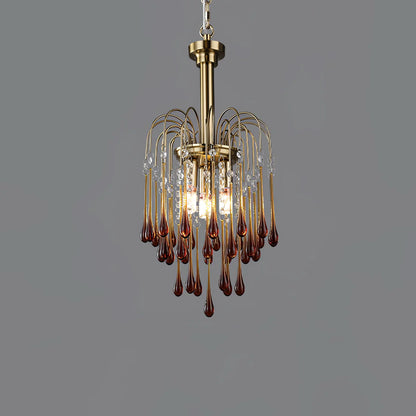 Teardrop Luxe Kristallen Waterval Messing Kroonluchter