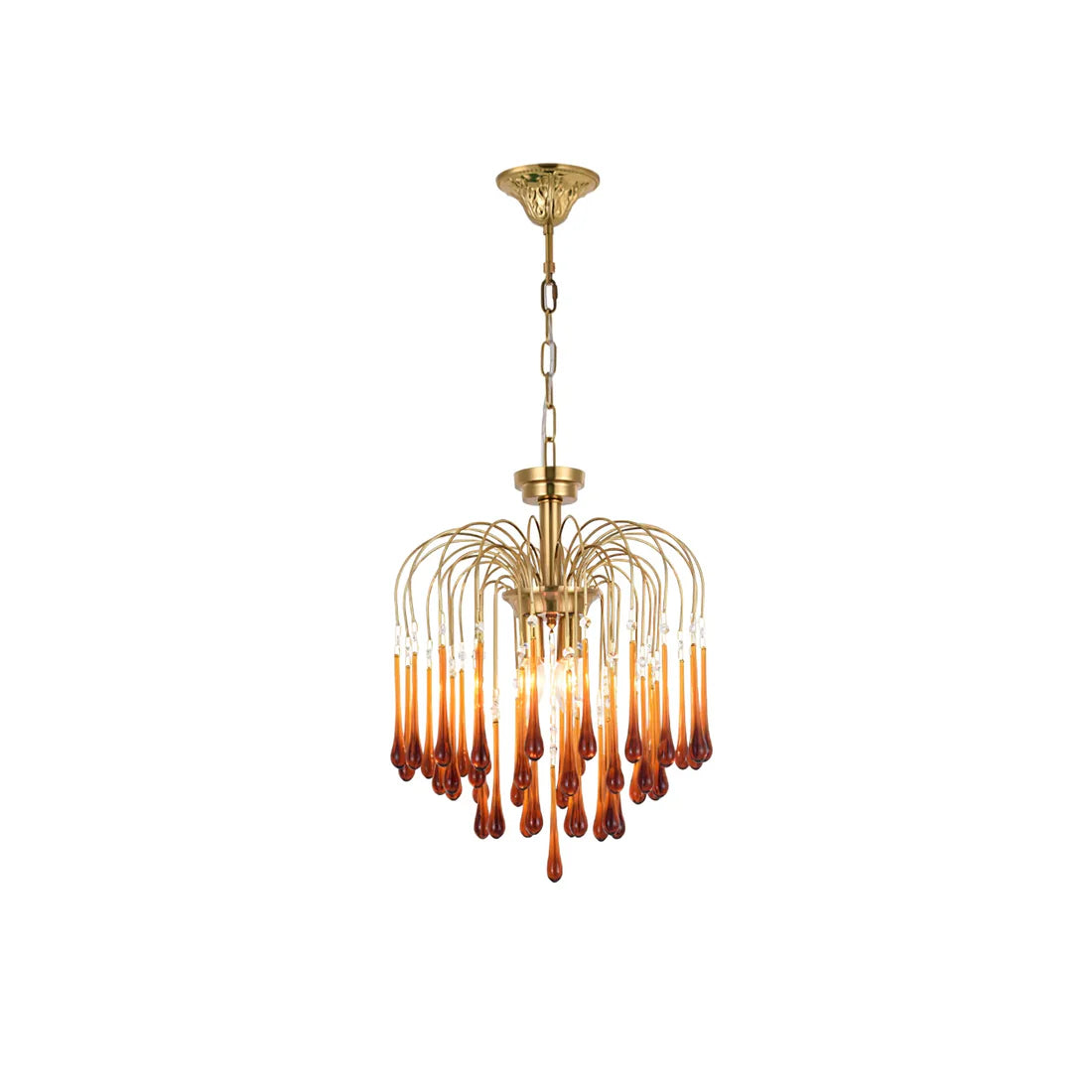 Teardrop Luxe Kristallen Waterval Messing Kroonluchter