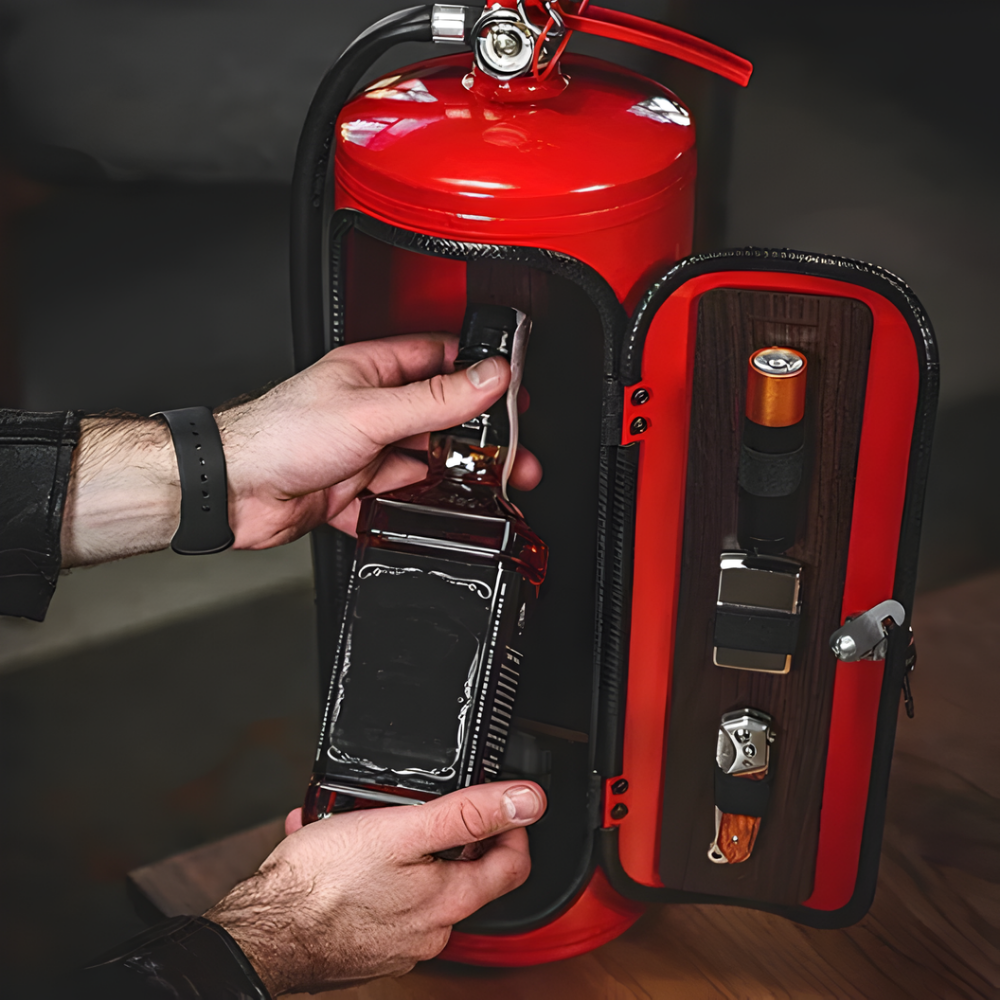 Minibar Brandblusser Industrieel Handgemaakt Metalen Kast