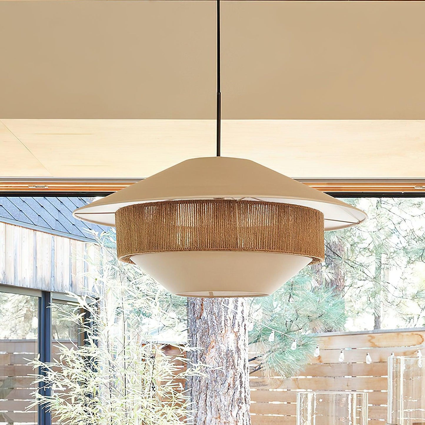 Aurora  Kunstzinnige Gemengde Geweven Hanglamp
