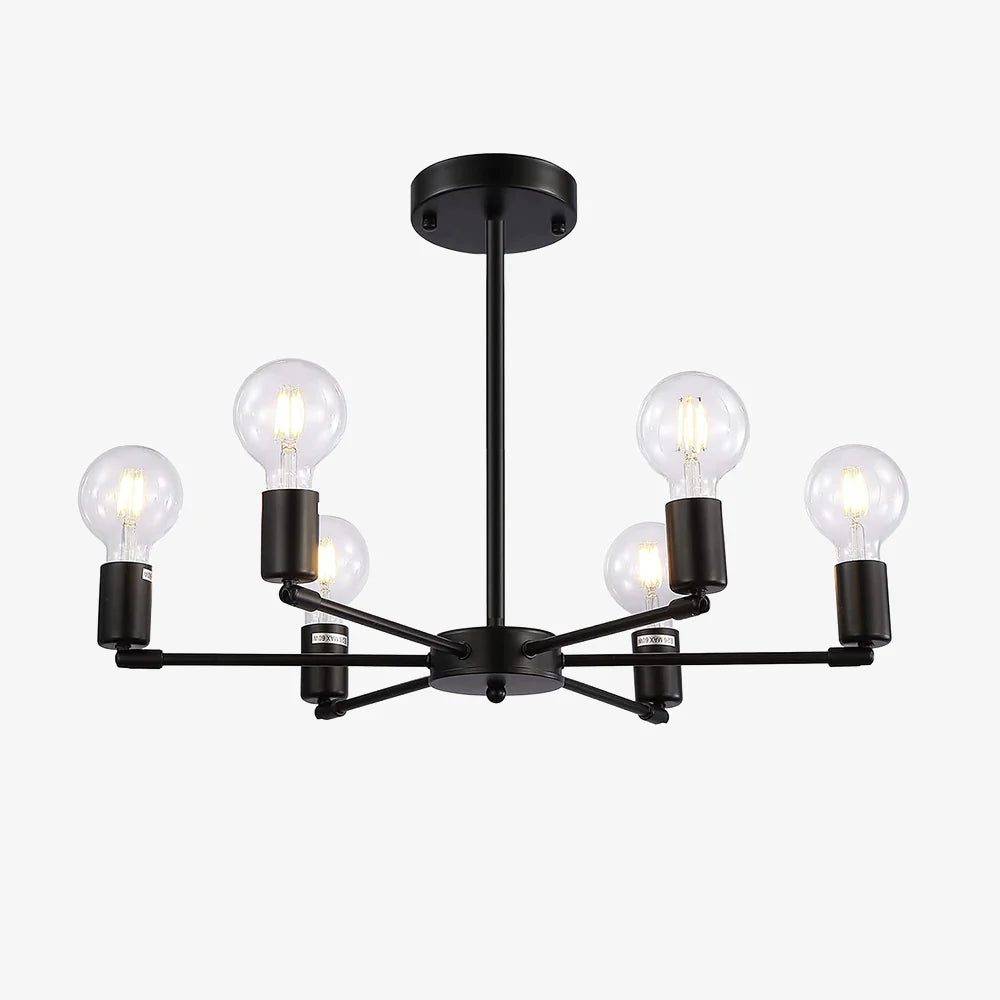 Moderne Ijzeren Hanglamp - Industriële Elegantie in 6 Lichten