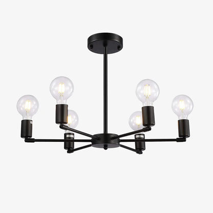 Moderne Ijzeren Hanglamp - Industriële Elegantie in 6 Lichten