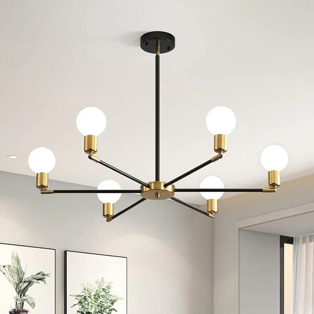 Moderne Ijzeren Hanglamp - Industriële Elegantie in 6 Lichten