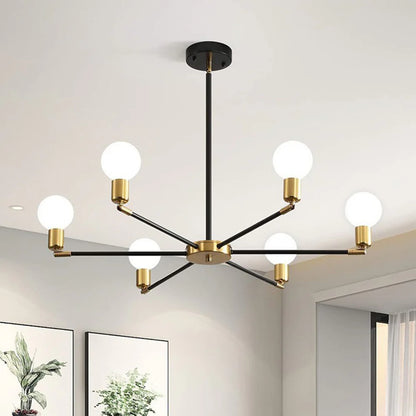 Moderne Ijzeren Hanglamp - Industriële Elegantie in 6 Lichten