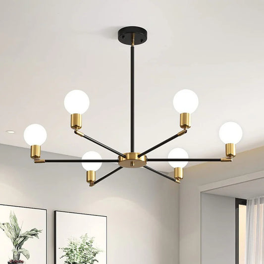 Moderne Ijzeren Hanglamp - Industriële Elegantie in 6 Lichten