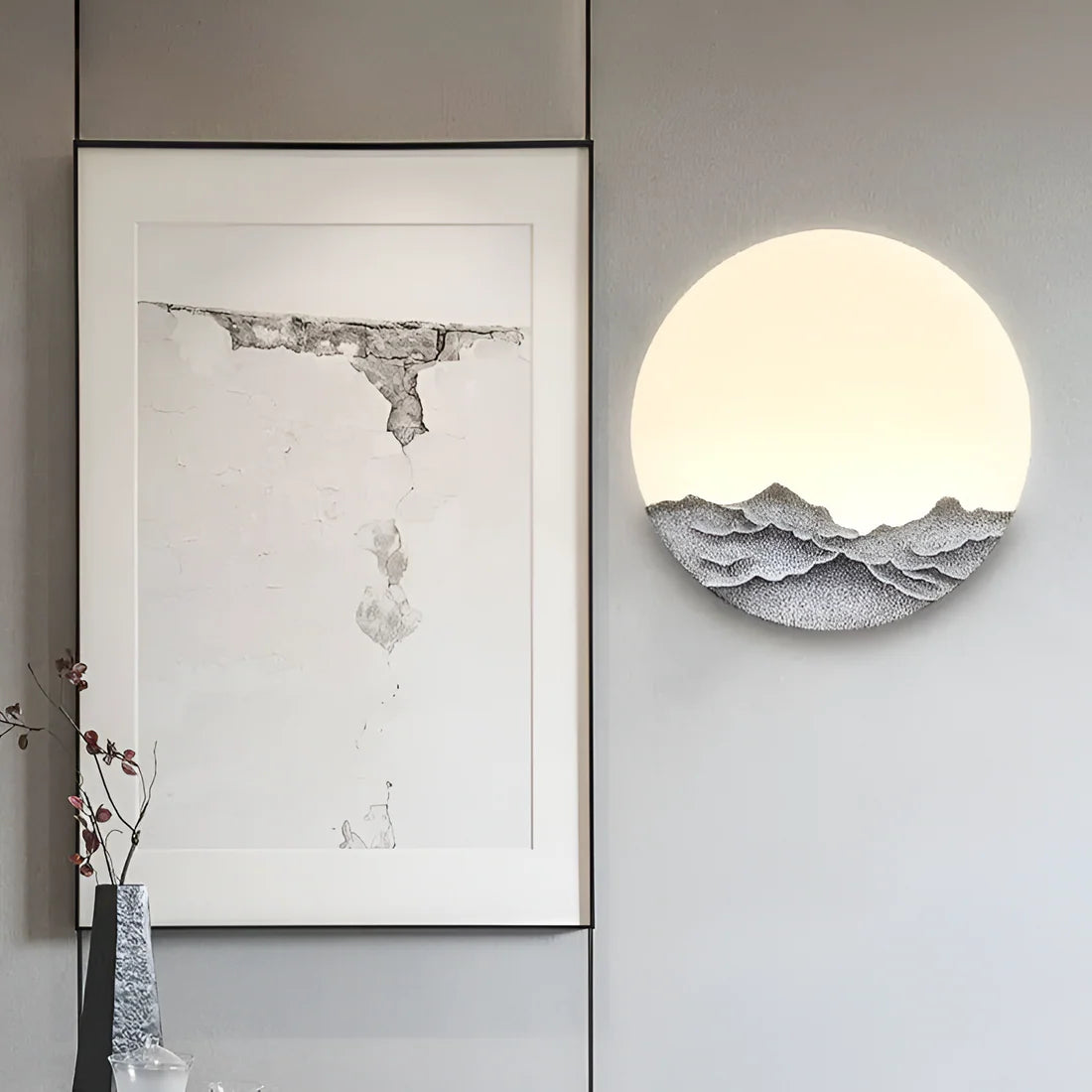Moderne Maan Wandlamp met Natuurlijke Elegantielijnen