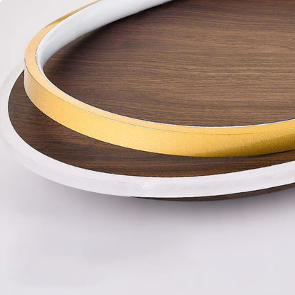 Plafondlamp LED Rond Modern Walnoot Goud Aluminium