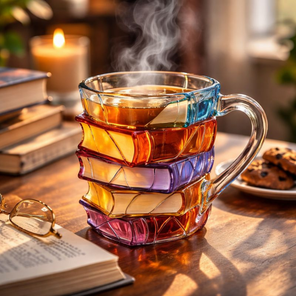 Mok Glazen Boek Design Koffie Thee Beker