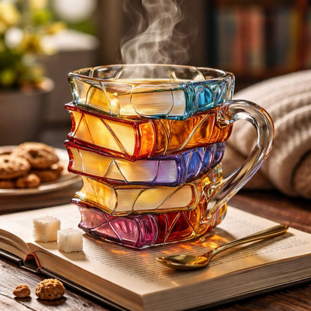 Mok Glazen Boek Design Koffie Thee Beker