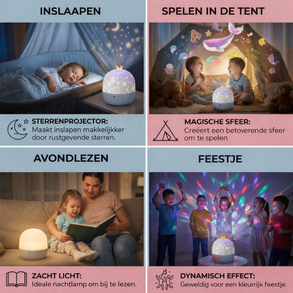 Nachtlamp Projector Sterrenhemel LED Kinderkamer Slaap Licht