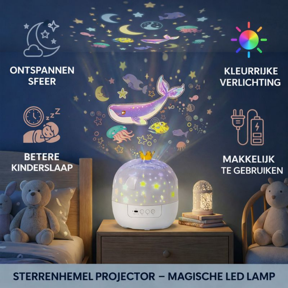 Nachtlamp Projector Sterrenhemel LED Kinderkamer Slaap Licht