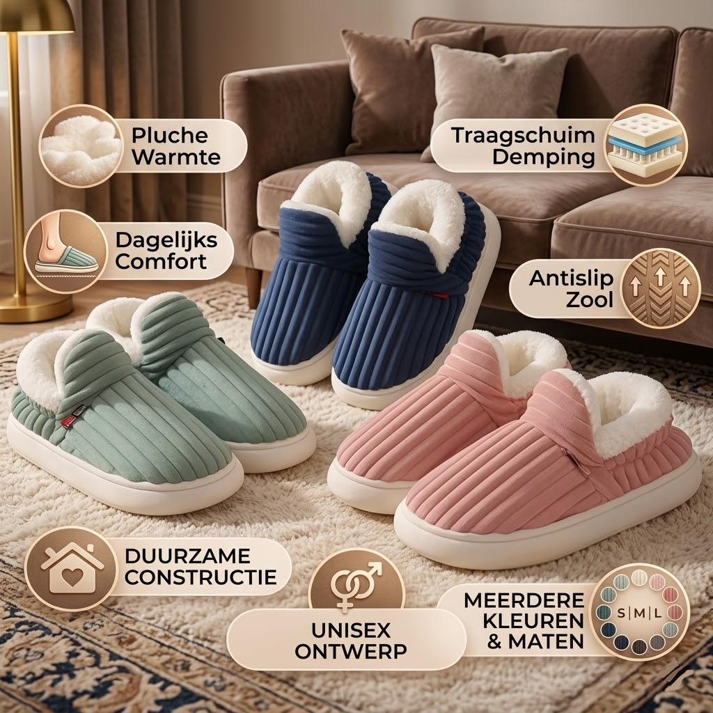 Pantoffels Pluche Winter Antislip Traagschuim Binnencomfort