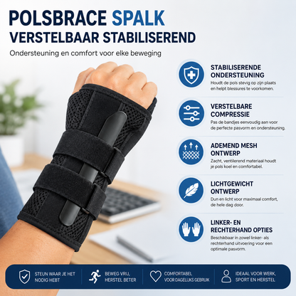 Polsbrace Spalk Verstelbaar Stabiliserend