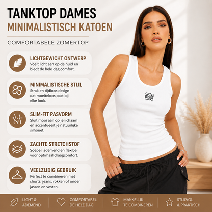 Tanktop Dames Minimalistisch Katoen Comfortabele Zomertop