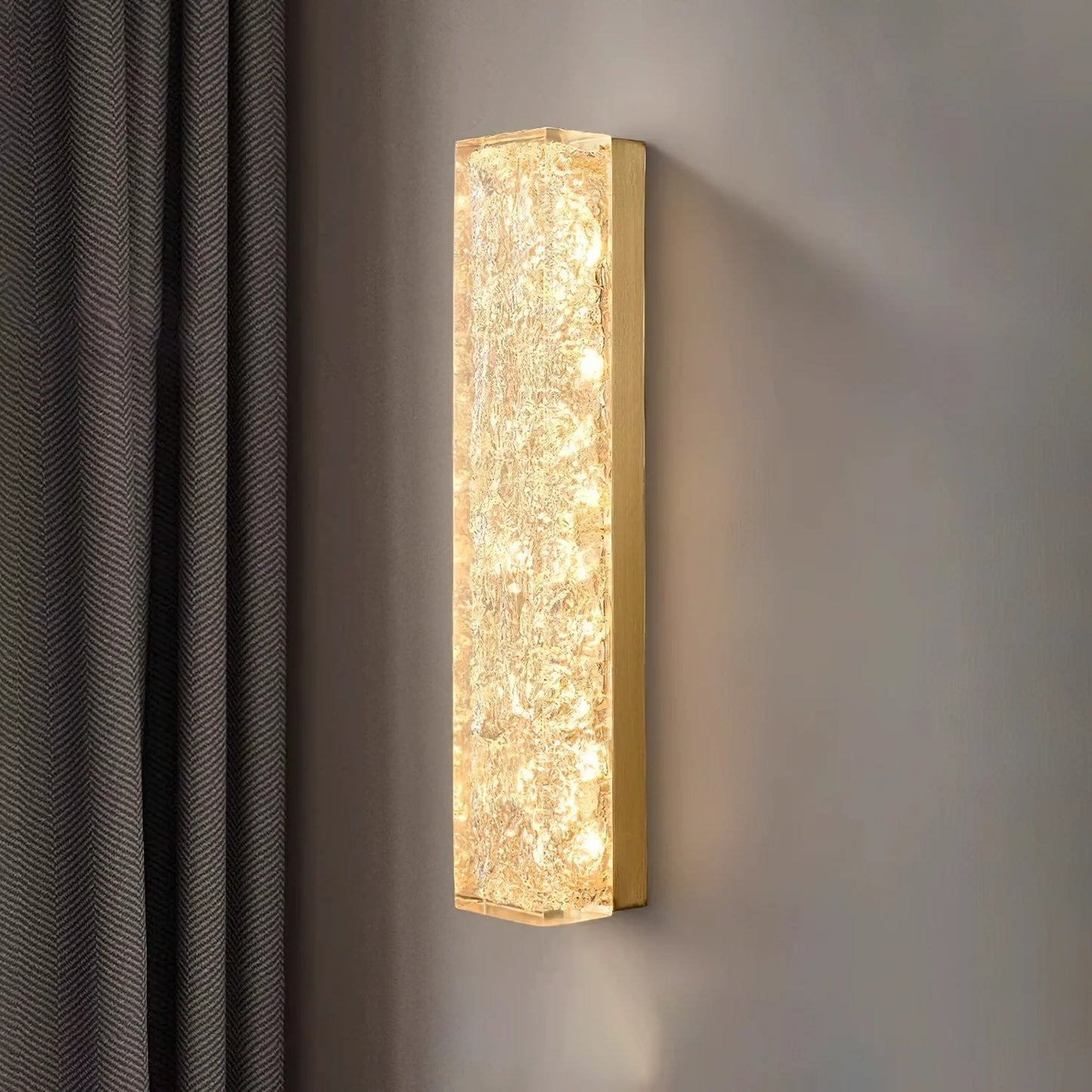 Moderne Rechthoekige Wandlamp van Messing en Hars
