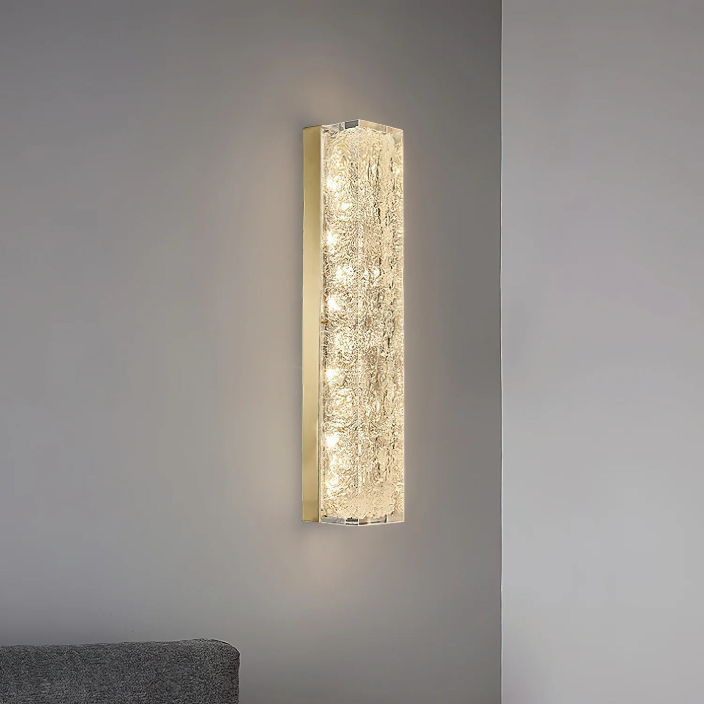 Moderne Rechthoekige Wandlamp van Messing en Hars