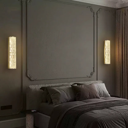 Moderne Rechthoekige Wandlamp van Messing en Hars