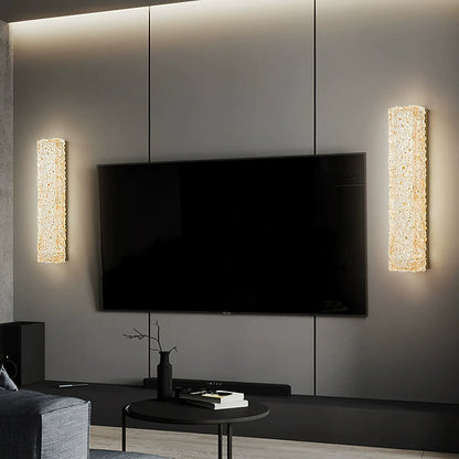Moderne Rechthoekige Wandlamp van Messing en Hars