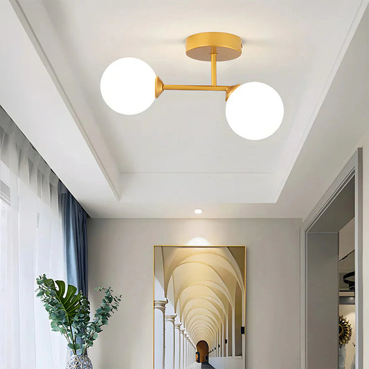 Moderne Noordse Dubbele Glas Plafondlamp