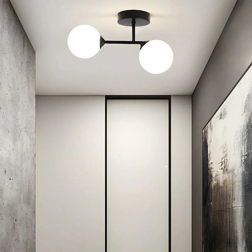 Moderne Noordse Dubbele Glas Plafondlamp