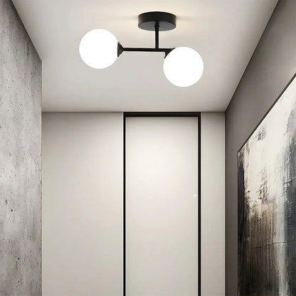 Moderne Noordse Dubbele Glas Plafondlamp