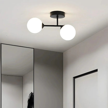 Moderne Noordse Dubbele Glas Plafondlamp