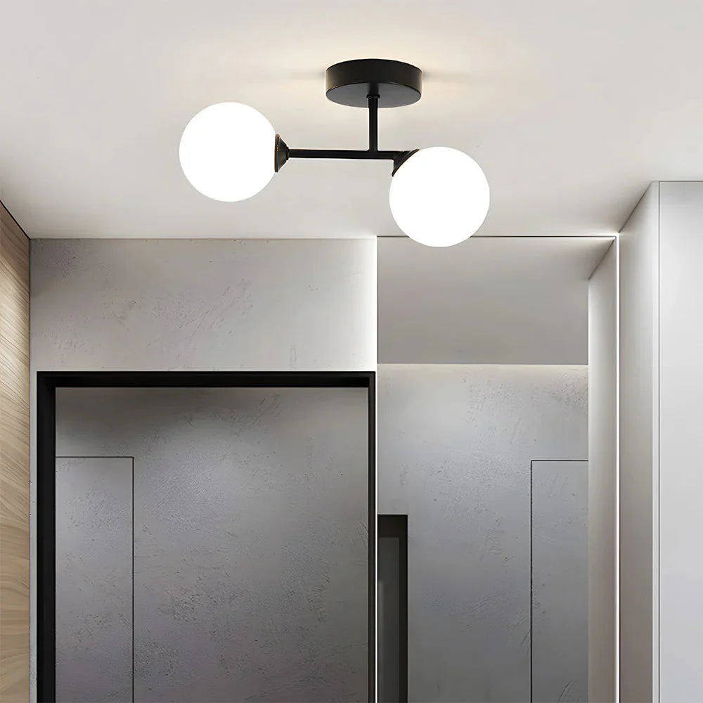 Moderne Noordse Dubbele Glas Plafondlamp