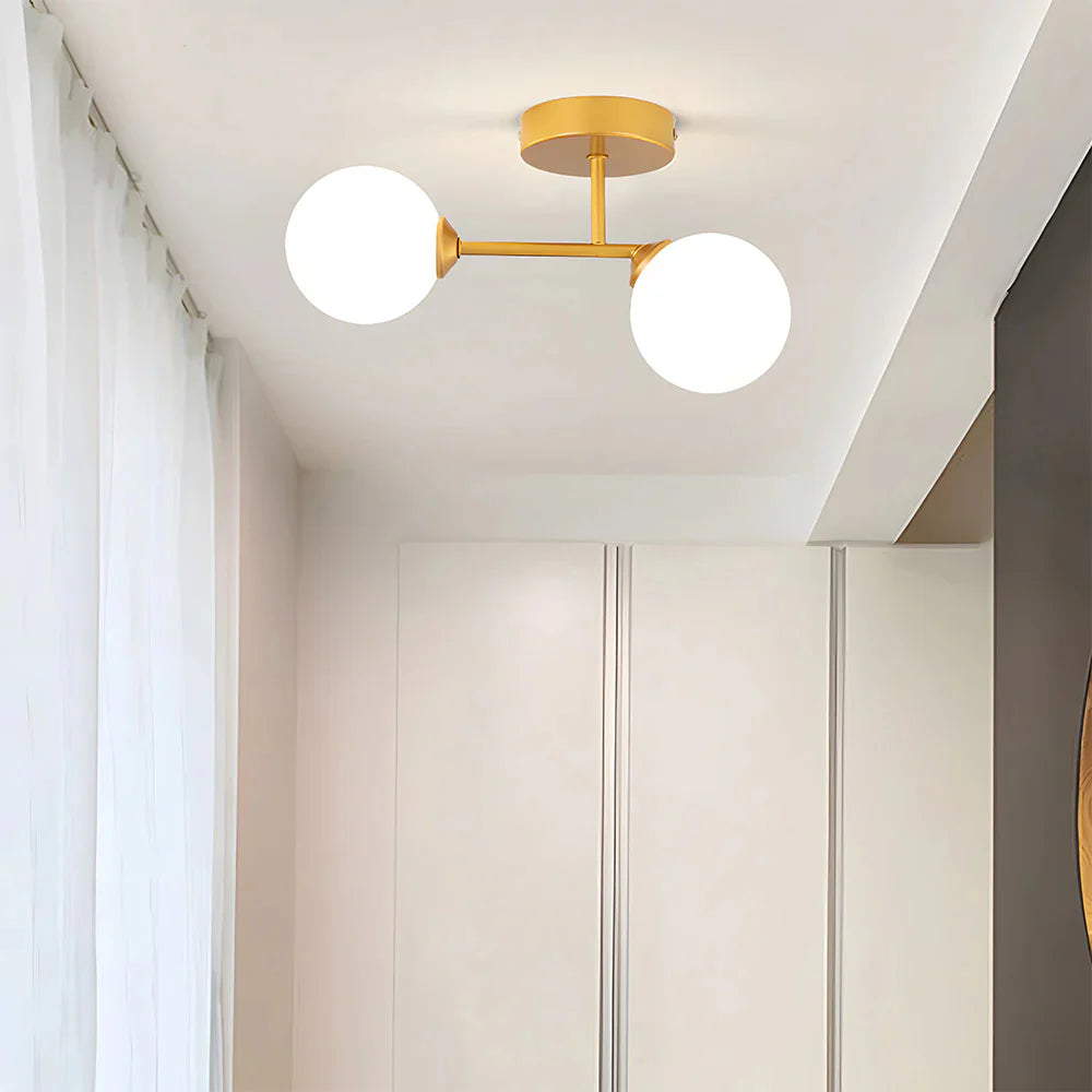 Moderne Noordse Dubbele Glas Plafondlamp