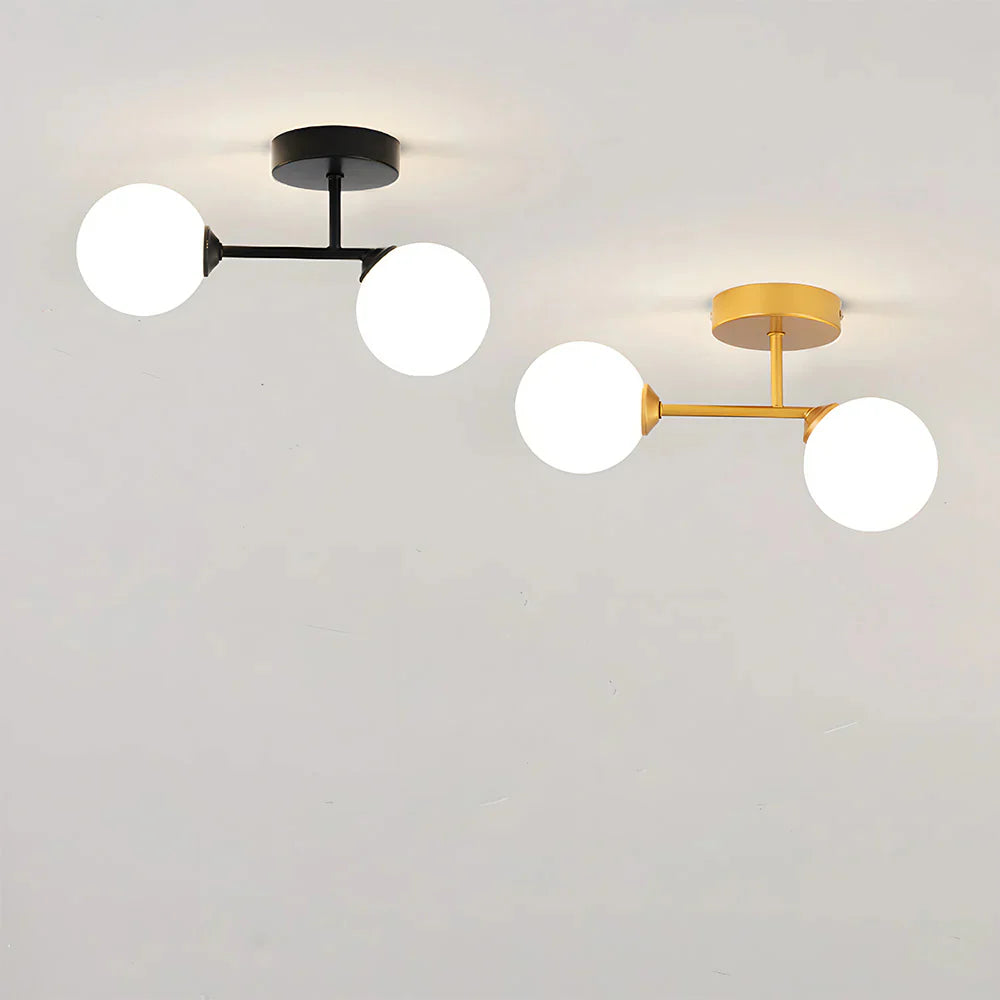 Moderne Noordse Dubbele Glas Plafondlamp