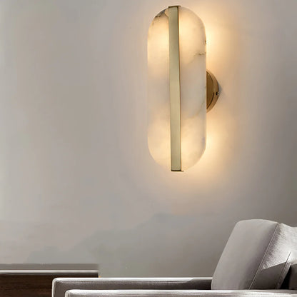 Nordic Seren Albast Steen Messing Wandlamp