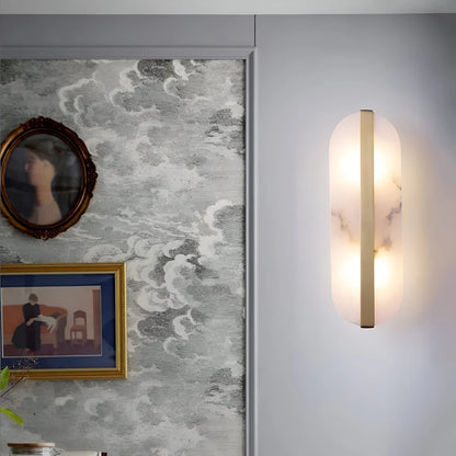 Nordic Seren Albast Steen Messing Wandlamp